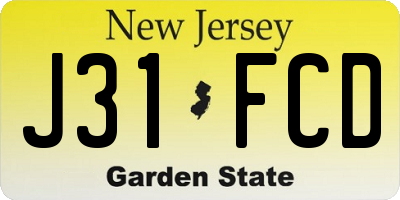 NJ license plate J31FCD