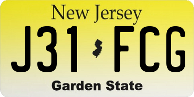 NJ license plate J31FCG
