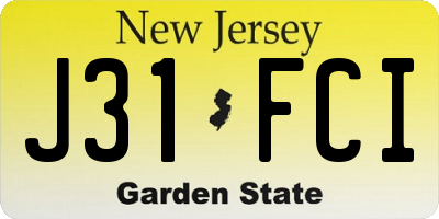 NJ license plate J31FCI