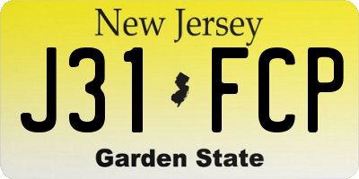 NJ license plate J31FCP