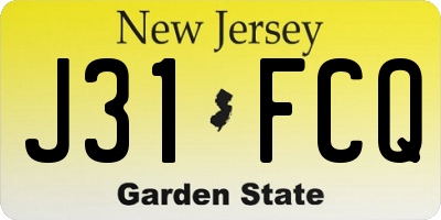 NJ license plate J31FCQ