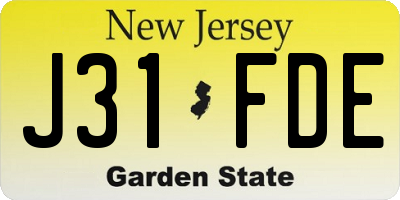 NJ license plate J31FDE