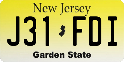 NJ license plate J31FDI