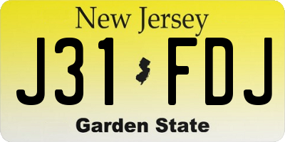 NJ license plate J31FDJ