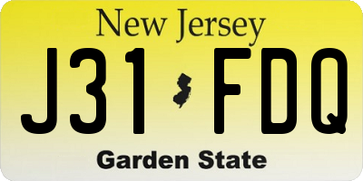 NJ license plate J31FDQ