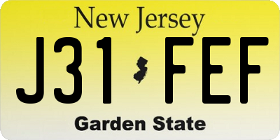 NJ license plate J31FEF