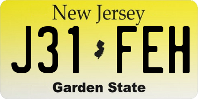 NJ license plate J31FEH