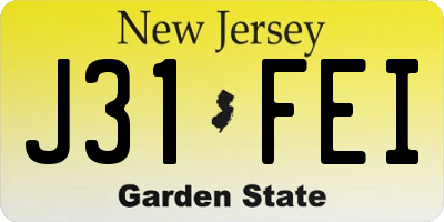 NJ license plate J31FEI