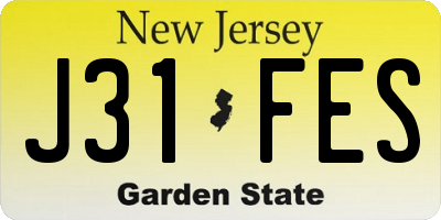 NJ license plate J31FES