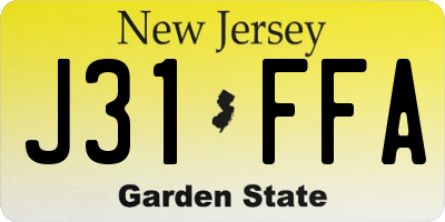 NJ license plate J31FFA