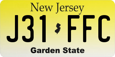 NJ license plate J31FFC
