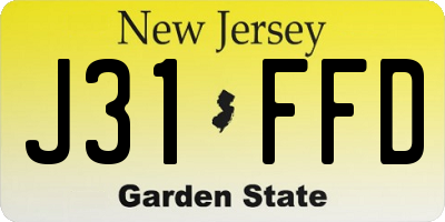 NJ license plate J31FFD