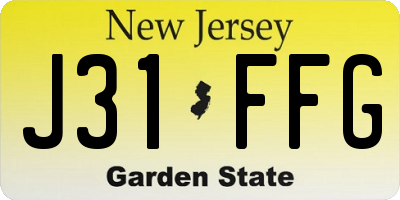NJ license plate J31FFG