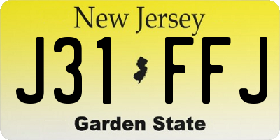 NJ license plate J31FFJ