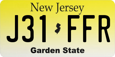 NJ license plate J31FFR