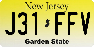 NJ license plate J31FFV