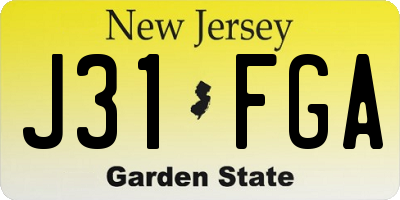 NJ license plate J31FGA