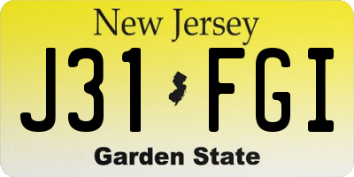 NJ license plate J31FGI