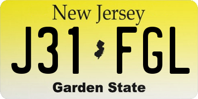 NJ license plate J31FGL