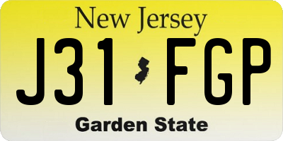 NJ license plate J31FGP