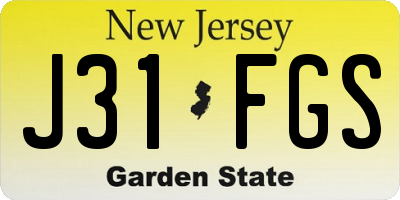 NJ license plate J31FGS