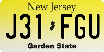 NJ license plate J31FGU