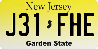 NJ license plate J31FHE