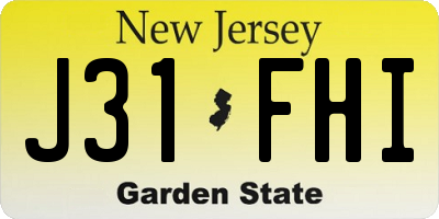 NJ license plate J31FHI