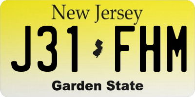 NJ license plate J31FHM
