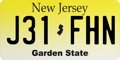 NJ license plate J31FHN