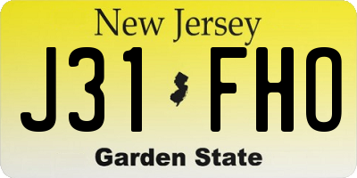 NJ license plate J31FHO