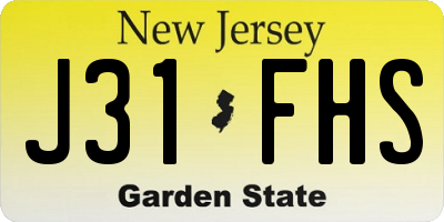 NJ license plate J31FHS