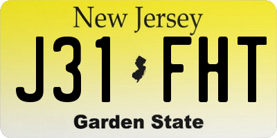 NJ license plate J31FHT