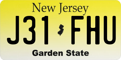 NJ license plate J31FHU