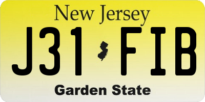 NJ license plate J31FIB