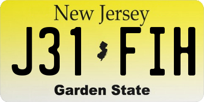 NJ license plate J31FIH