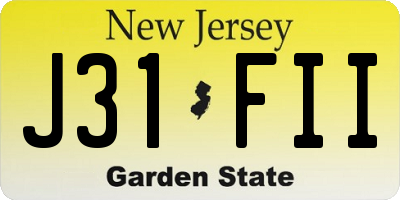 NJ license plate J31FII