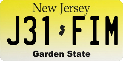 NJ license plate J31FIM