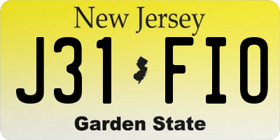 NJ license plate J31FIO