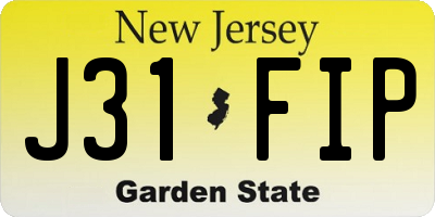 NJ license plate J31FIP