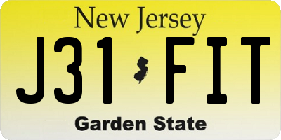 NJ license plate J31FIT