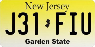 NJ license plate J31FIU