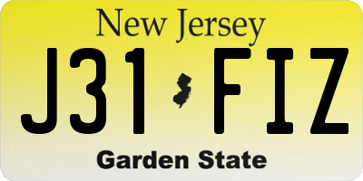 NJ license plate J31FIZ
