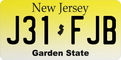 NJ license plate J31FJB