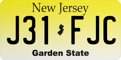NJ license plate J31FJC