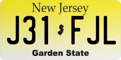 NJ license plate J31FJL