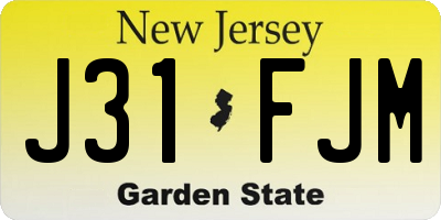 NJ license plate J31FJM