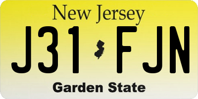 NJ license plate J31FJN