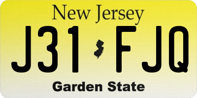 NJ license plate J31FJQ