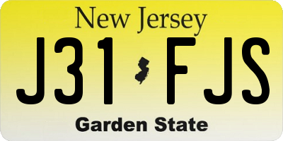 NJ license plate J31FJS